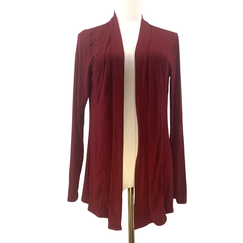 Coldwater Creek Womens Open Front Long Sleeve Cardigan Red Small/US 8
